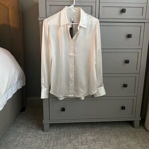 Banana Republic NWT Ivory Silk Button-Down Shirt